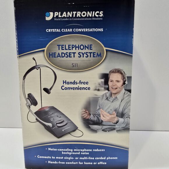 Plantronics S11 Office Telephone Wired Headset System Hands‎ Free - Picture 1 of 6